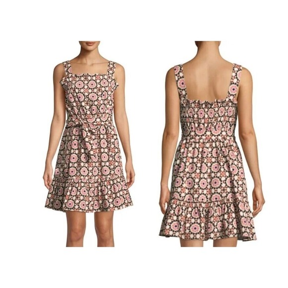 kate spade Dresses & Skirts - Kate Spade New York NWT Women's 6 Floral Mosaic Poplin Pink Brown Pattern Dress